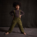 Baby & Kids Pocket Dungarees - Boiled Merino Wool - Seaweed