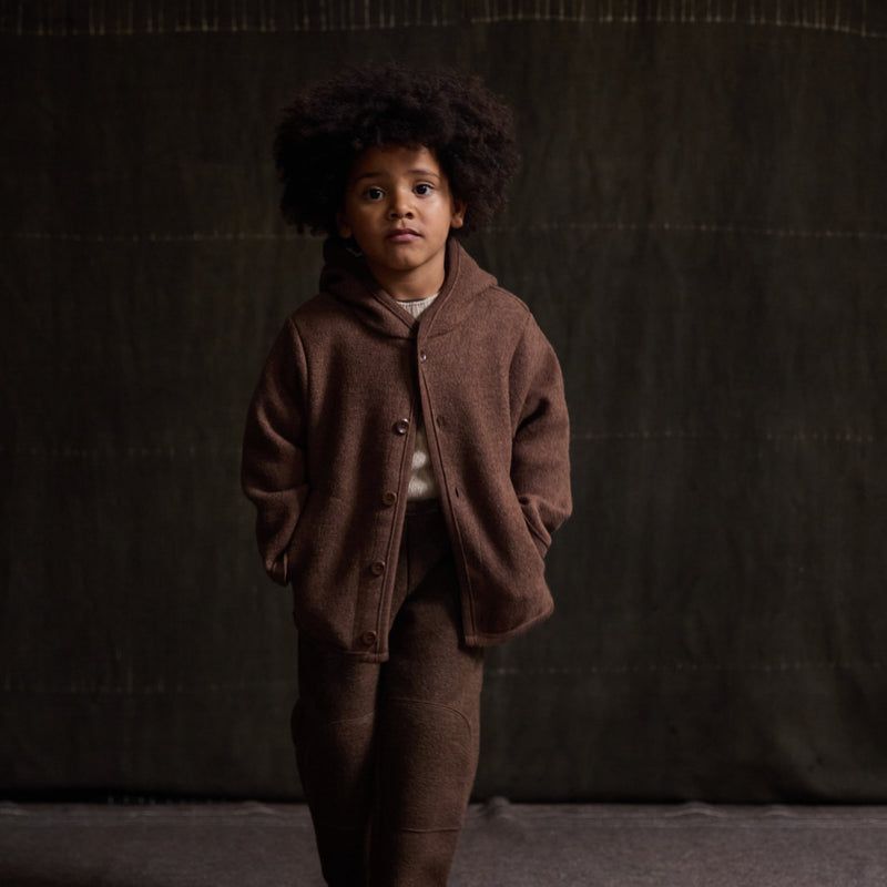 Baby & Kids Boiled Merino Wool Jacket - Hazelnut