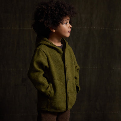 Baby & Kids Jacket - Boiled Merino Wool - Seaweed