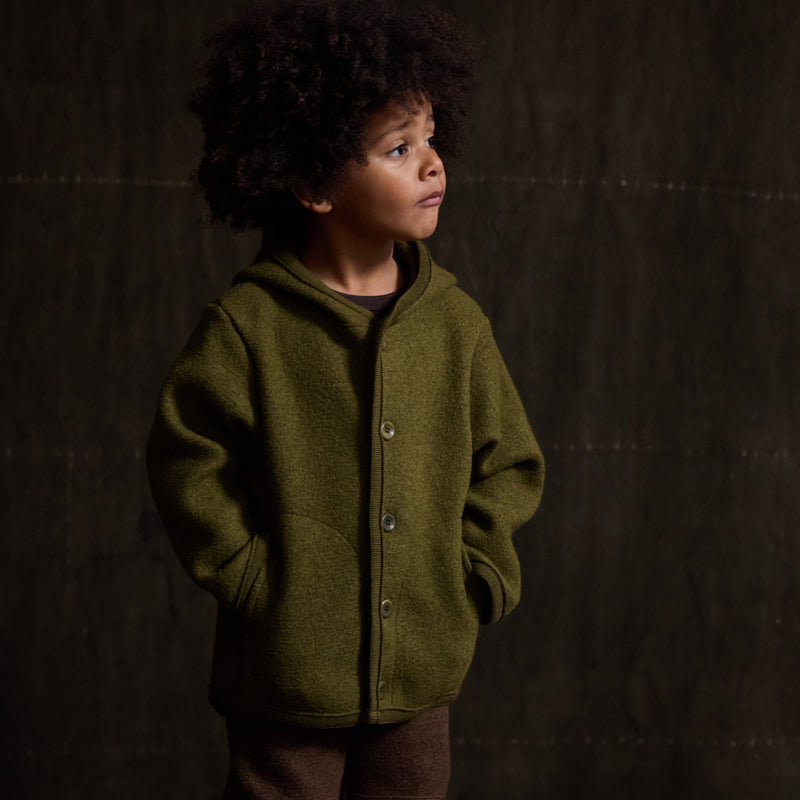 Baby & Kids Jacket - Boiled Merino Wool - Seaweed