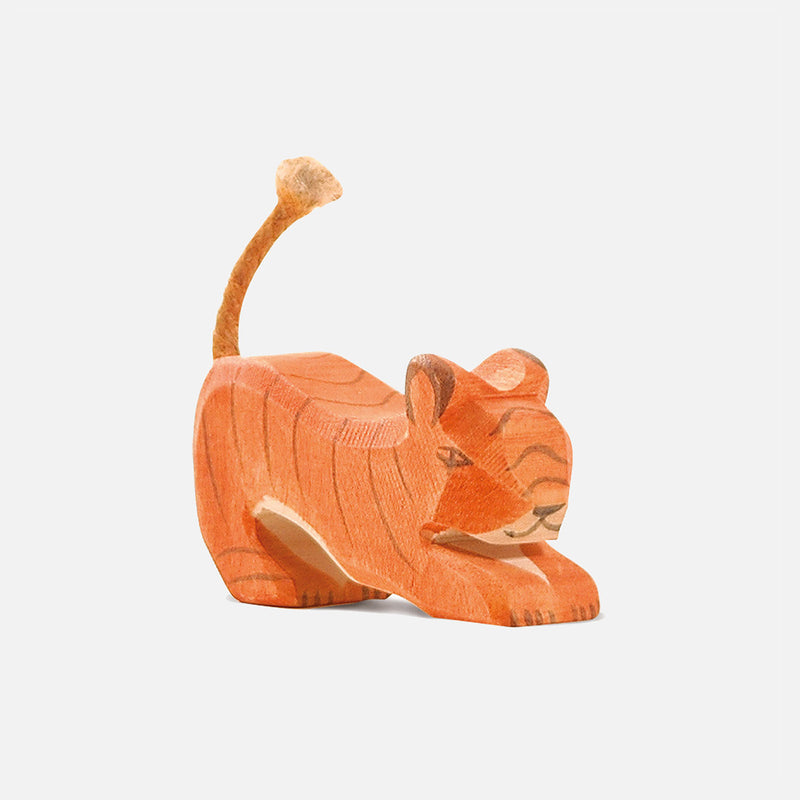 Handcrafted Wooden Small Lurking Tiger