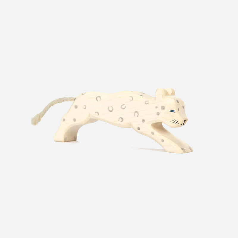 Handmade Wooden Snow Leopard