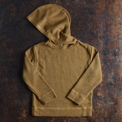 Merino Wool Crepe Hooded Top - Bronze