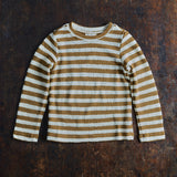 Merino Wool Crepe Top - Natural/Bronze Stripe