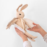 Handmade Cotton Large Butterfly Rabbit - Cream/Pink