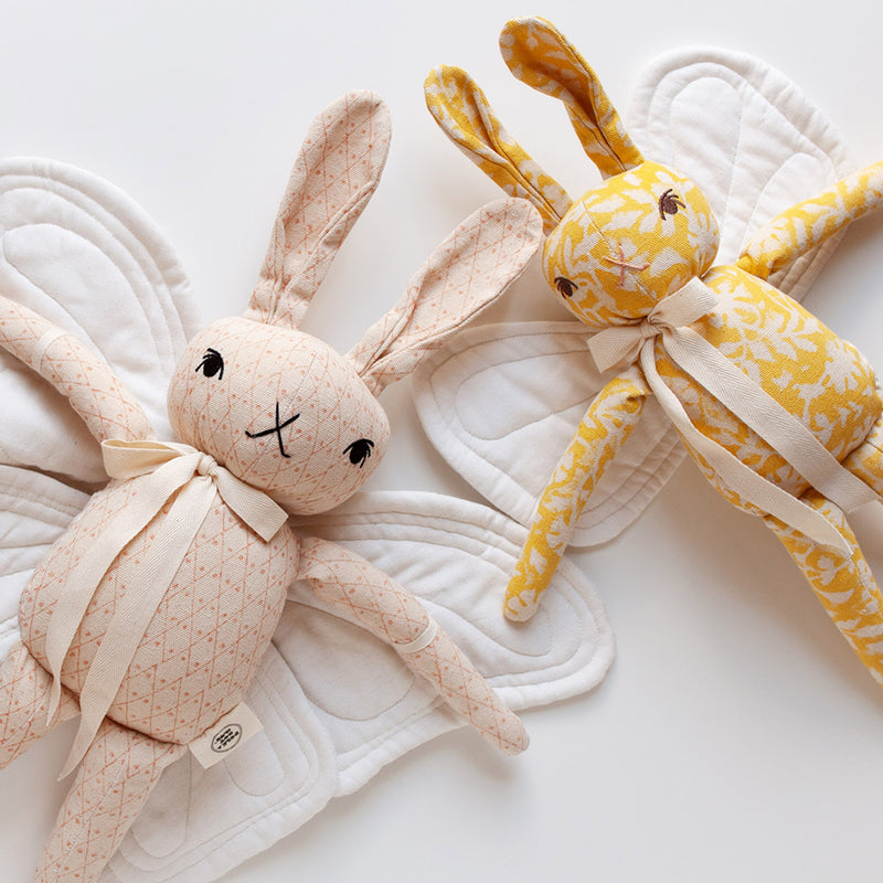 Handmade Cotton Medium Butterfly Rabbit - Yellow