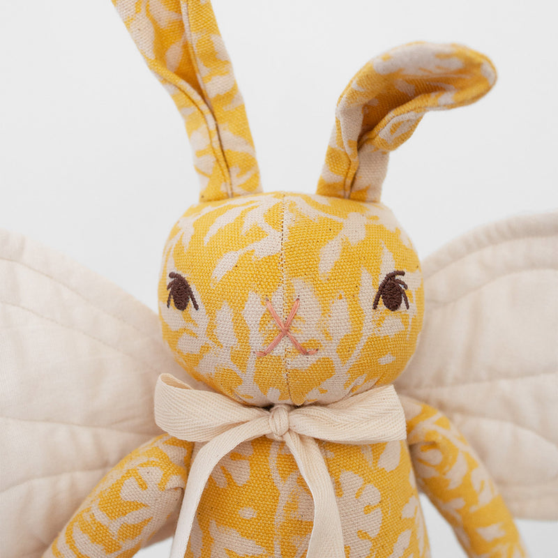 Handmade Cotton Medium Butterfly Rabbit - Yellow