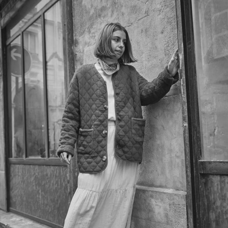 Women's Cotton Quilted Millet Jacket - Dark Denim