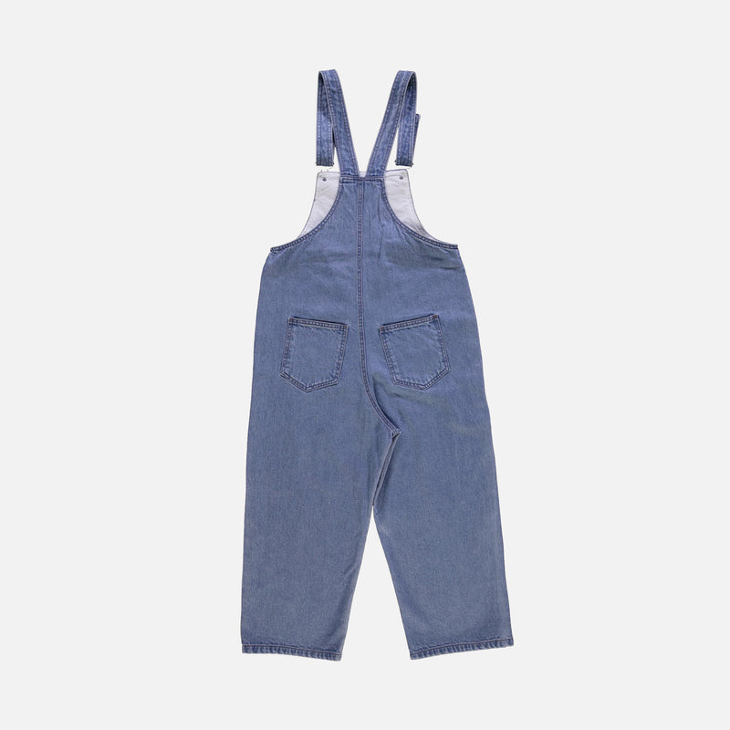 Women's Cotton Denim Dungarees - Light Blue