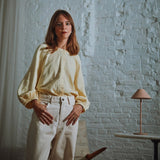 Women's Cotton Onagre Blouse - Pastel Yellow