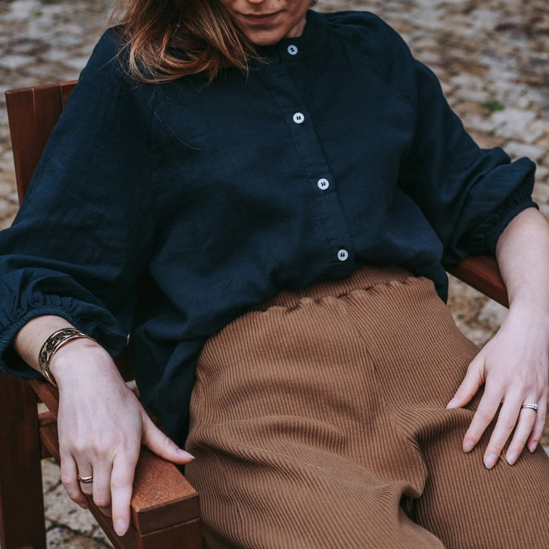 Women’s Cotton Onagre Blouse - Pirate Black