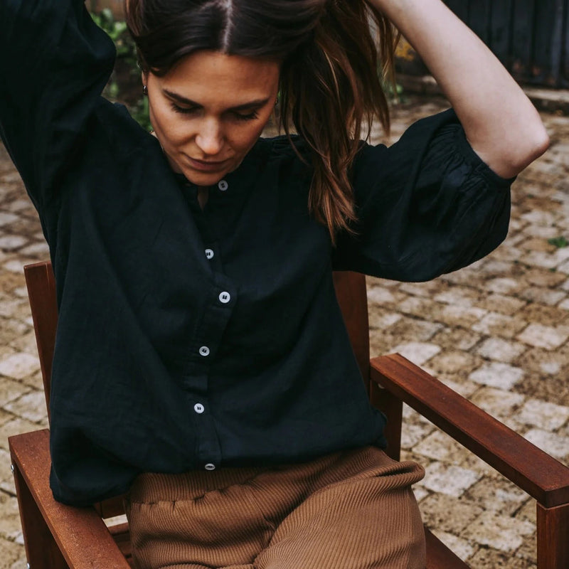 Women’s Cotton Onagre Blouse - Pirate Black
