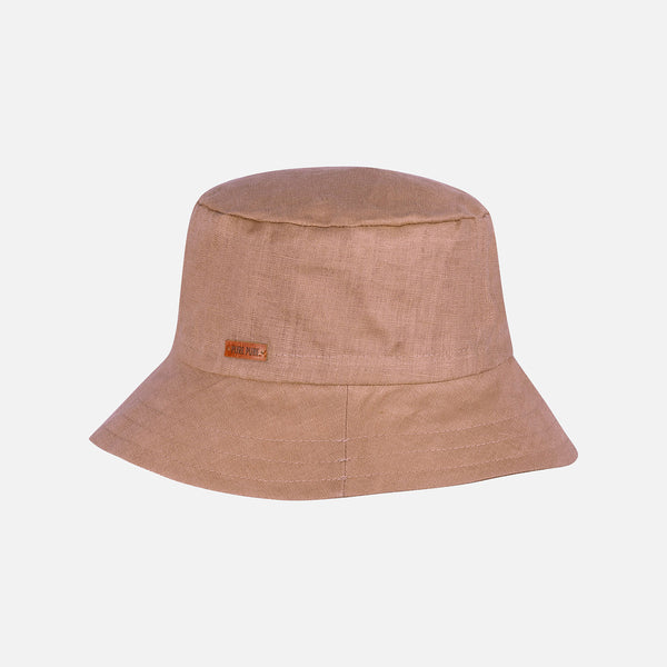 Linen Floppy Sun Hat - Caramel