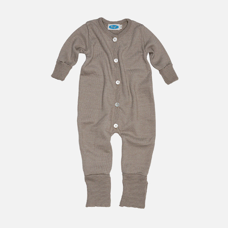 Baby Wool/Silk Terry Sleep Suit/Romper - Savanna