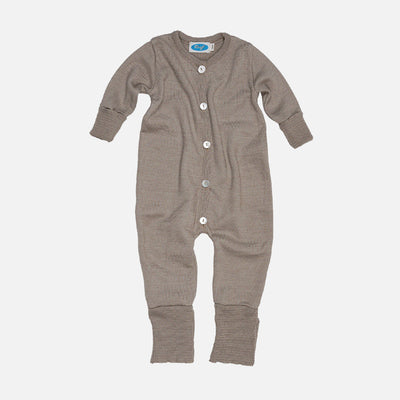 Baby Wool/Silk Terry Sleep Suit/Romper - Savanna