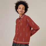 Womens Cotton/Linen Gin Shirt - Brick