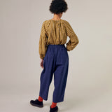 Womens Cotton/Linen Mary Trousers - Indigo