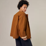 Womens Wool Shearling Arc Coat - Natural