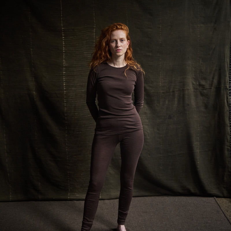 Heron Womens Top - Merino Wool - Bark