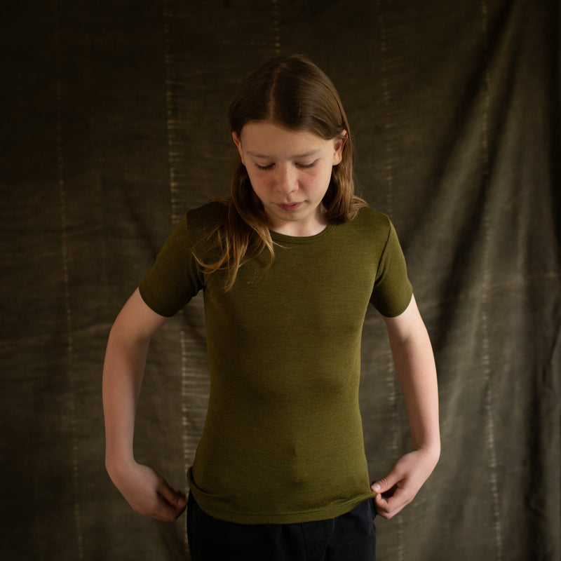 Smew Top - Merino Wool & Silk - Seaweed