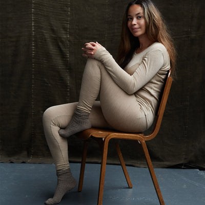 Finch Womens Leggings - Merino Wool & Silk - Sandstorm