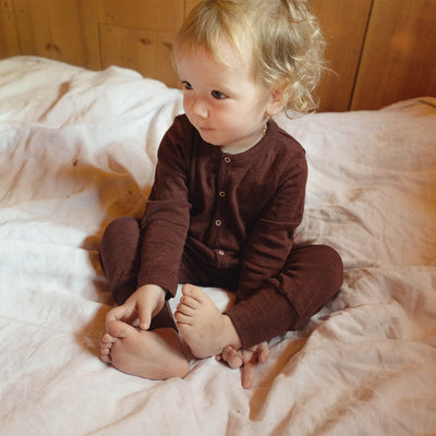 Serin Baby & Kids Pyjamas - Merino Wool & Silk - Fig