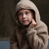 Owl Baby & Kids Jacket - Merino Wool Fleece - Driftwood