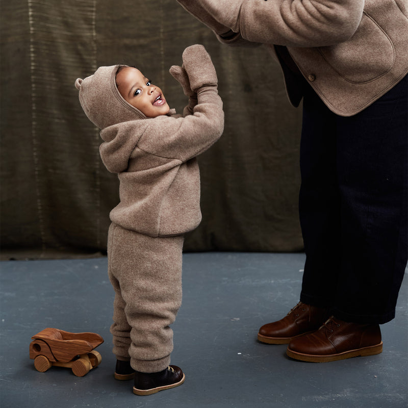 Owl Baby & Kids Jacket - Merino Wool Fleece - Driftwood