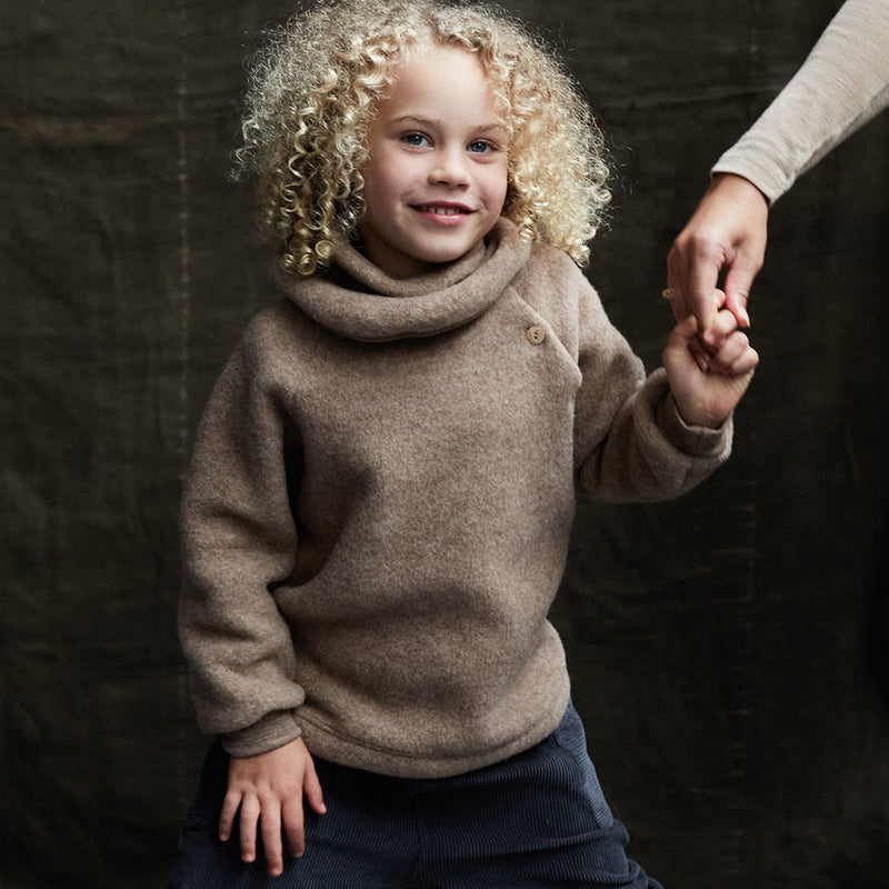 Puffin Baby & Kids Sweater - Merino Wool Fleece - Driftwood