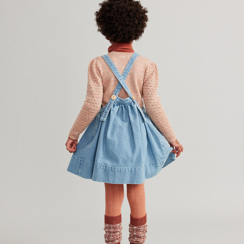 Cotton Eloise Pinafore - Light Denim