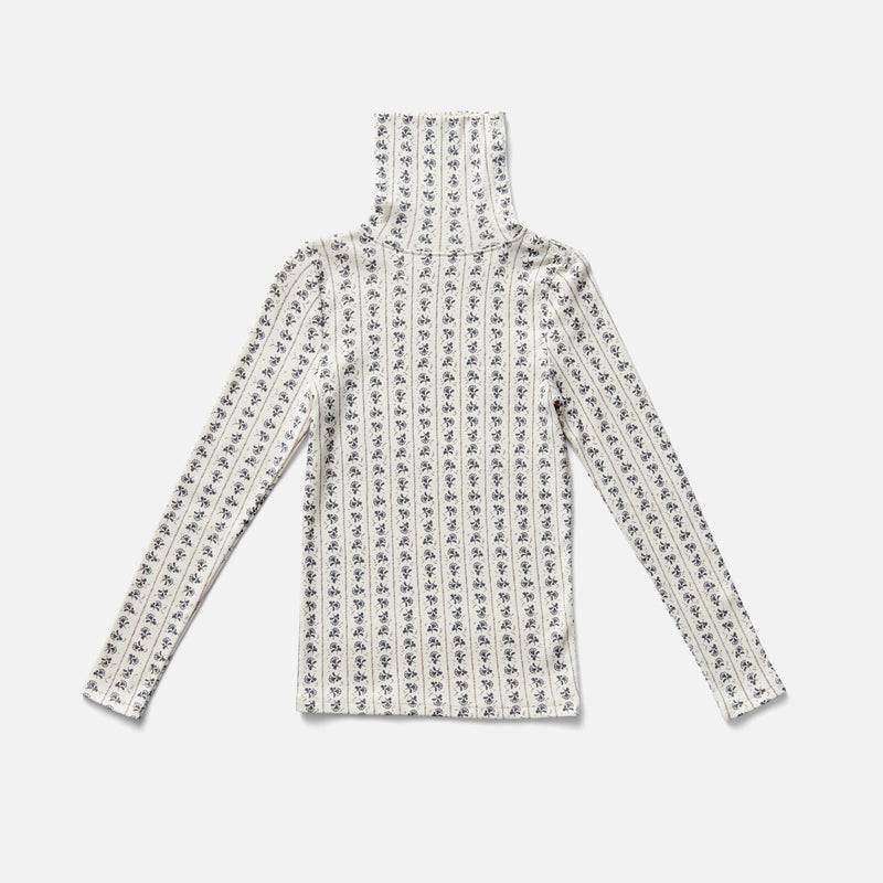 Pima Cotton Snap Turtleneck - Dusk Thistle