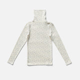 Pima Cotton Snap Turtleneck - Frost Tea Party