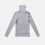 Pima Cotton Snap Turtleneck - Haze