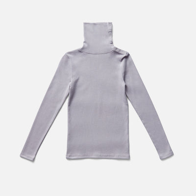 Pima Cotton Snap Turtleneck - Haze