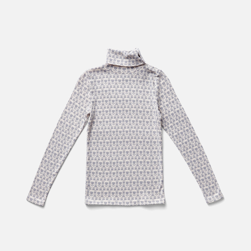 Pima Cotton Snap Turtleneck - Haze Folklore