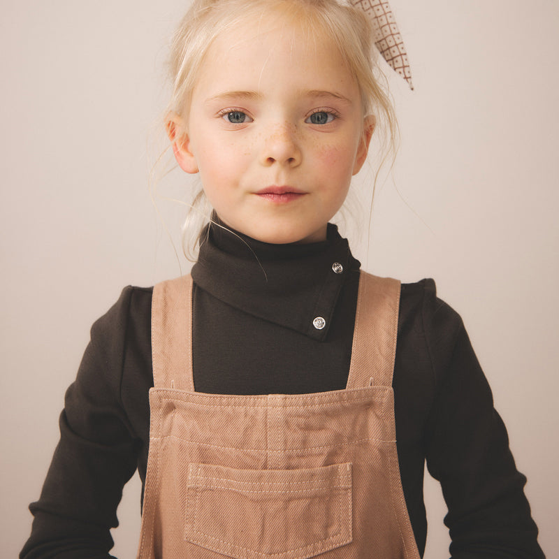 Pima Cotton Snap Turtleneck - Shale