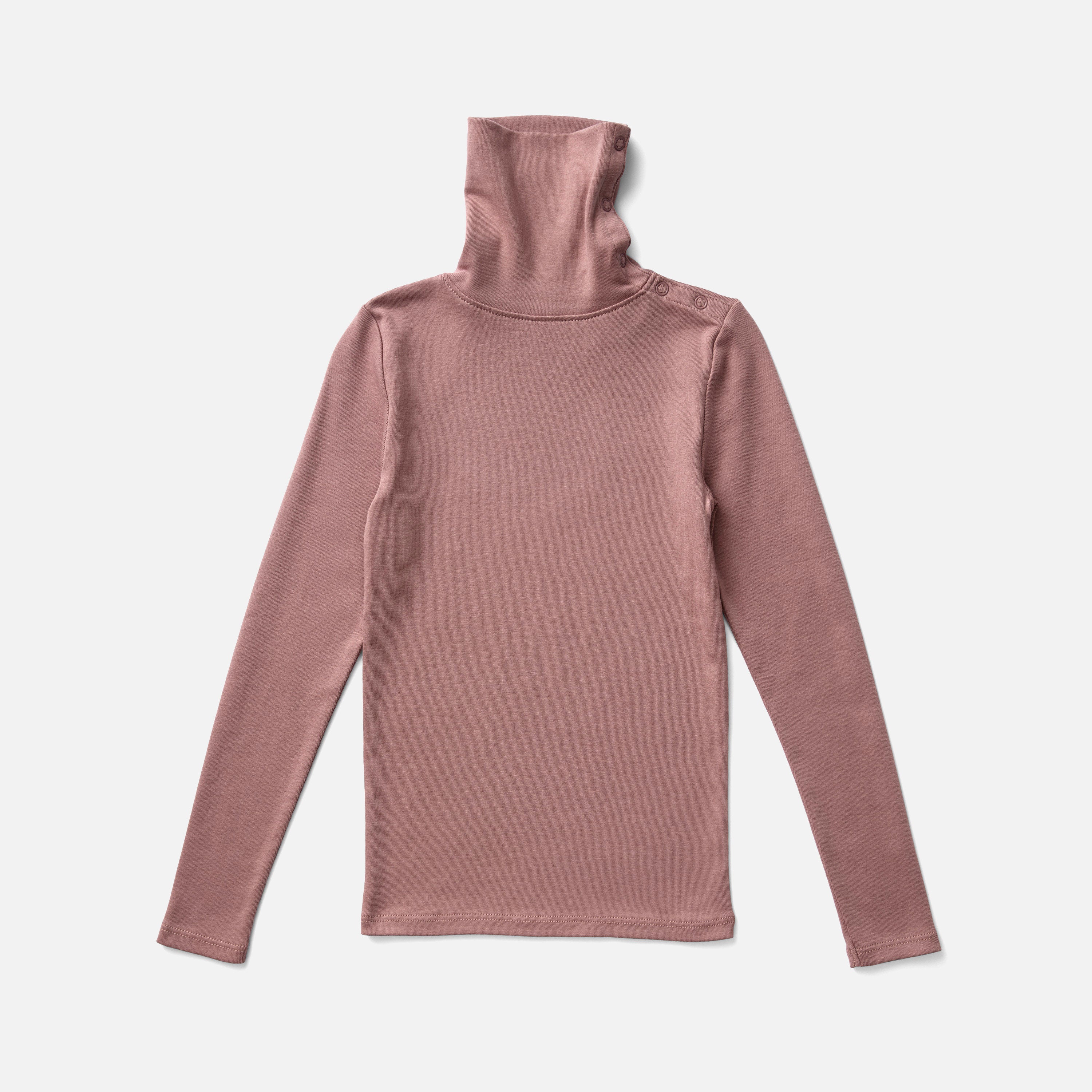 Pima Cotton Snap Turtleneck - Cherry – MamaOwl