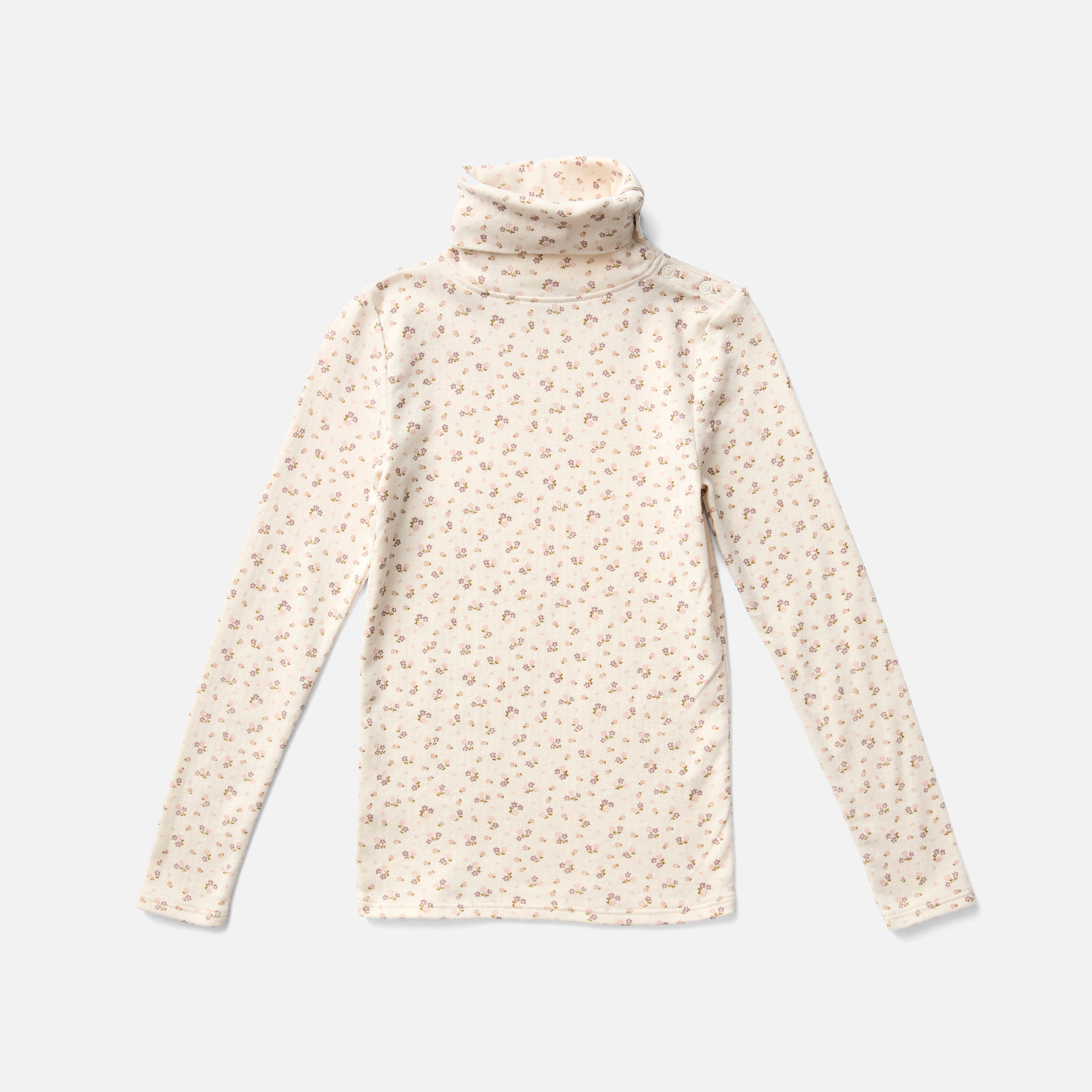 Pima Cotton Snap Turtleneck - Calico Pointelle Rosewood – MamaOwl