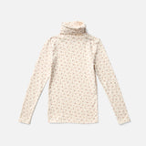 Pima Cotton Snap Turtleneck - Calico Pointelle Rosewood