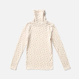 Pima Cotton Snap Turtleneck - Calico Pointelle Rosewood