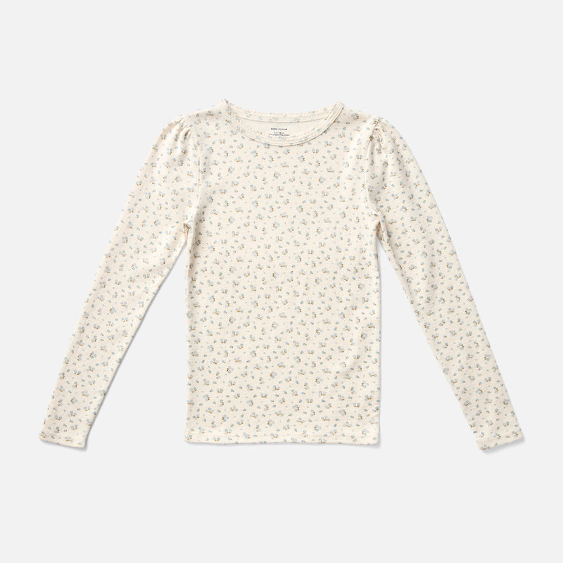 Pima Cotton Pouf Tee - Calico Pointelle Oasis