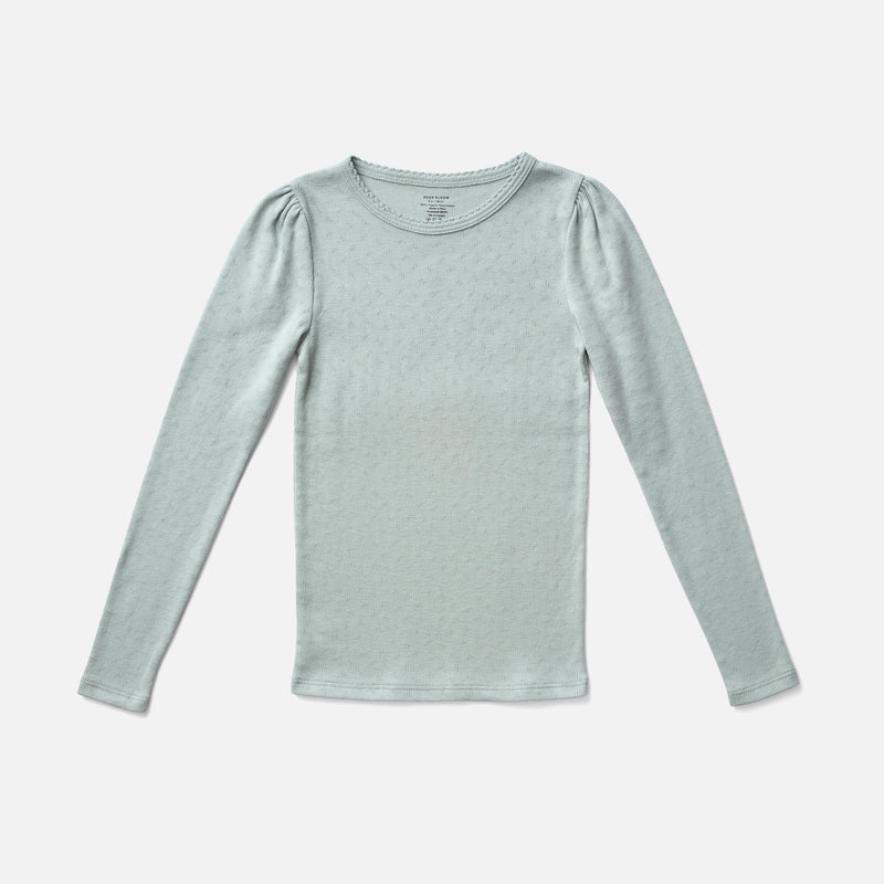 Pima Cotton Pouf Tee - Pointelle Oasis