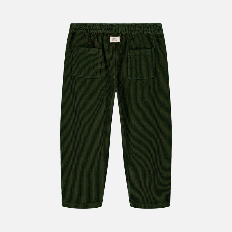 Cotton Corduroy Carrot Pants - Deep Green