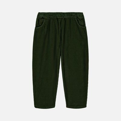 Cotton Corduroy Carrot Pants - Deep Green