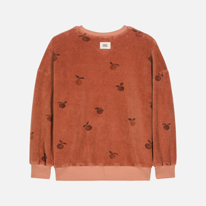 Cotton Terry Classic Sweatshirt - Old Pink Apples