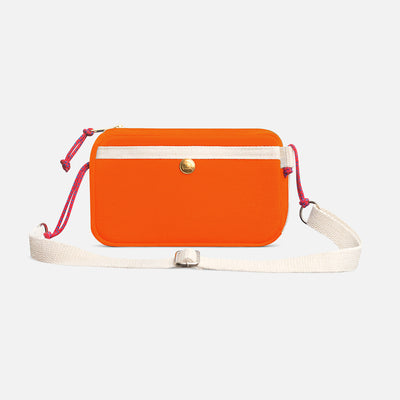 Cotton Canvas Travel Case Bag - Orange