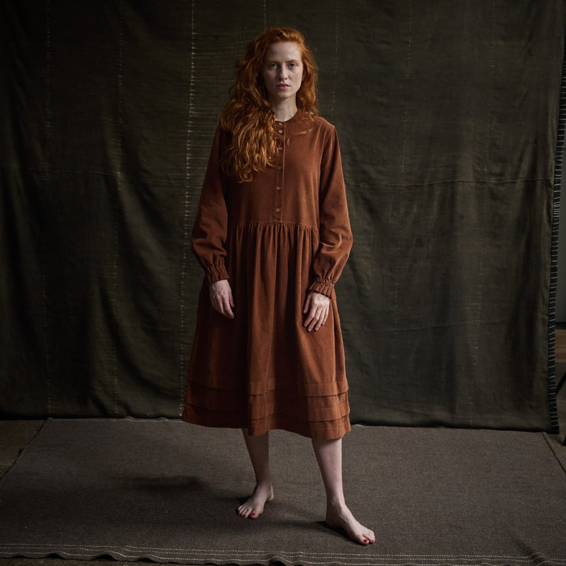 Ash Women's Dress - Cotton Corduroy - Auburn