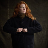 Sika Women's Coat - Wool Teddy Fleece - Coal