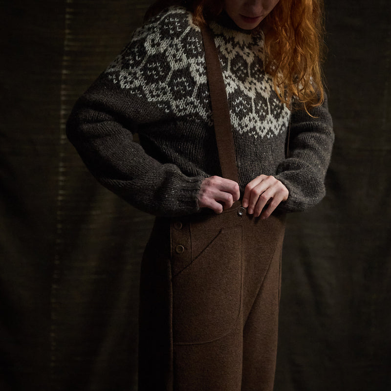 Roam Women's Trousers/Dungarees - Boiled Merino Wool - Hazelnut