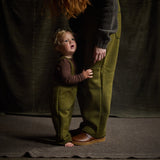 Baby & Kids Pocket Dungarees - Boiled Merino Wool - Seaweed